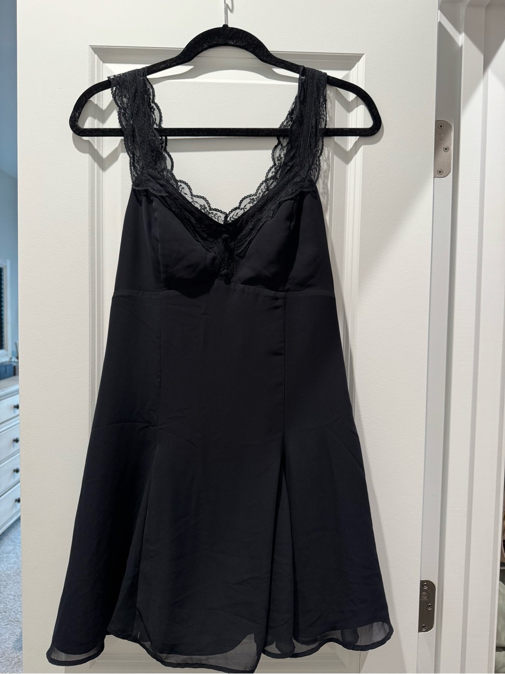 Abercrombie & Fitch Black Lace-Trim Mini Dress